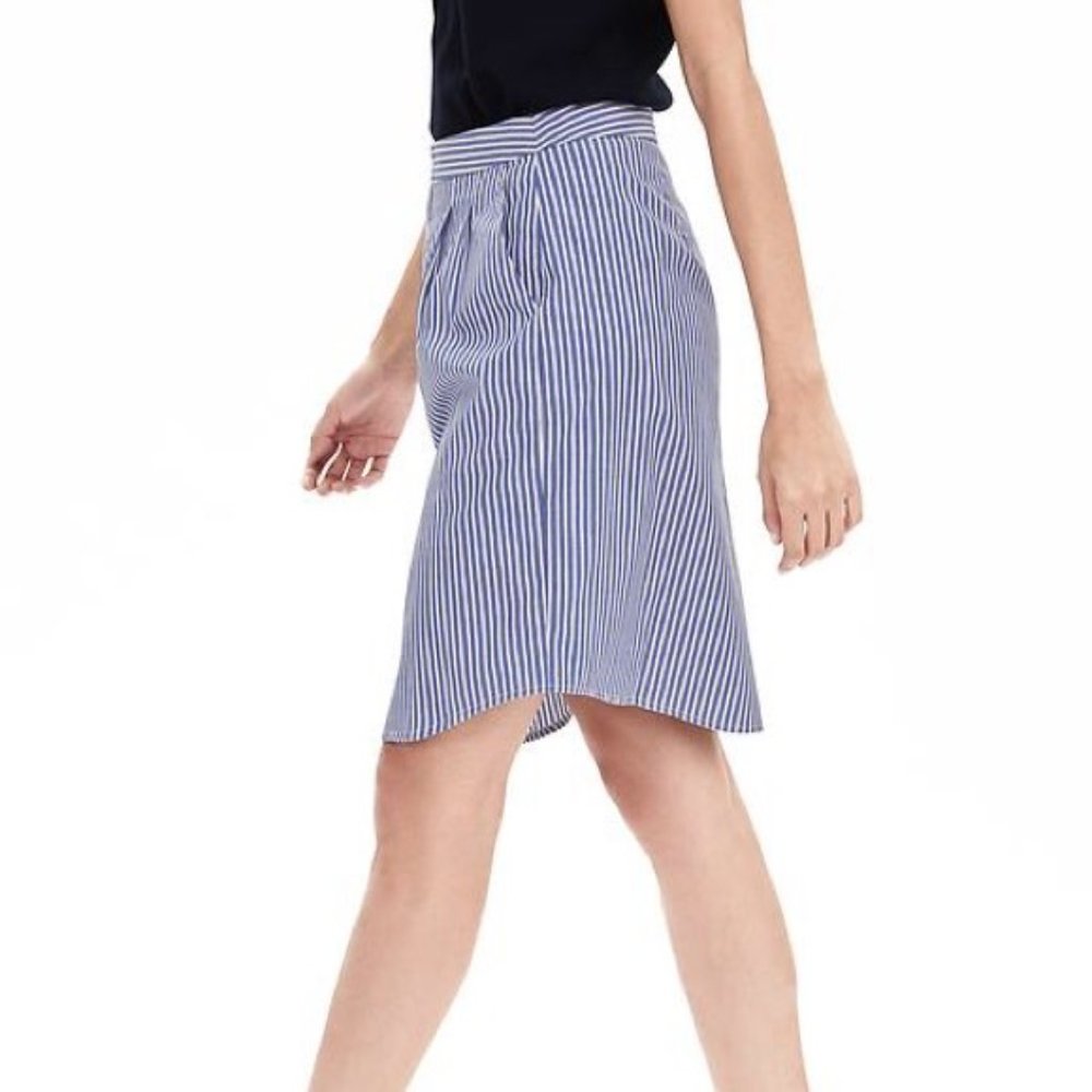Banana Republic Striped Shirt Tail Skirt NWT 14